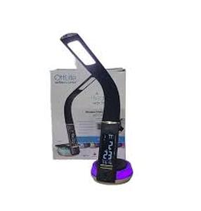 lot 69 image: OttLite LED Desk Lamp with Clock and Wireless Color Changing Charging Station