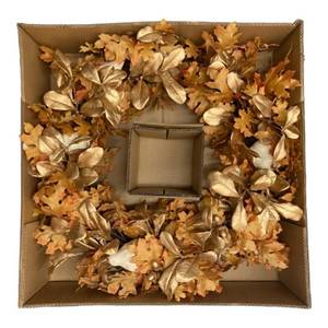 lot 78 image: Members Mark 30 Seasonal Decor Harvest Wreath, Gold