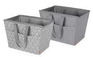 lot 107 image: Neatfreak 980384321 Flexible Collapsible Canvas Tote Hamper, Gray, 2 Pack