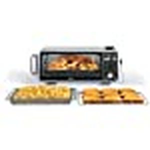 lot 110 image: Ninja SP351 Foodi Smart 13-in-1 Dual Heat Air Fry Countertop Oven, Dehydrate, Reheat, Smart Thermometer, 1800-watts, Silver