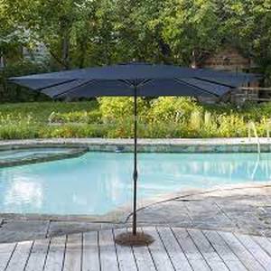 lot 114 image: Seasons Sentry 7x10 Retractable Market Umbrella