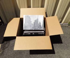 lot 15 image: 9 Vintage Brown and Bigelow John Berkey Gray and Black Designed Metro Gift Boxes