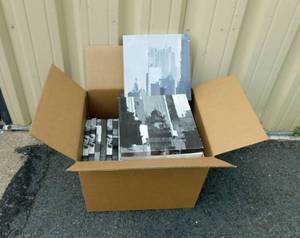 lot 18 image: 30 Vintage Brown and Bigelow John Berkey Designed Gray and Black Metro Gift Boxes