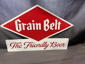 lot 27 image: Grain Belt Metal Beer Sign