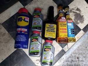 lot 127 image: WD40, Stop Leak, Octane Booster, Octane Treatment, Fuel Treatment