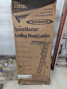 Space Master folding wood ladder
