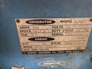 Hobart GeneratorWelder - Model G-222