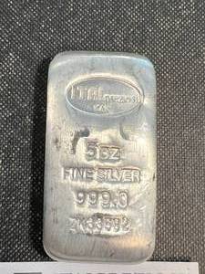 5 TROY OZ .999 FINE SILVER ITALPREZIOSI BAR