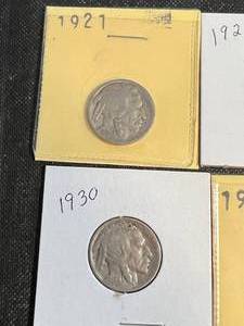 GROUP OF 7 BUFFALO NICKELS 1921-1937D