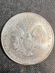 1996 AMERICAN SILVER EAGLE 1 TROY OZ .999 FINE SILVER