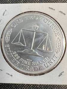 1 TROY OZ .999 FINE SILVER SILVER TRADE UNIT ROUND