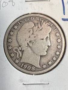 1908 US BARBER HALF DOLLAR