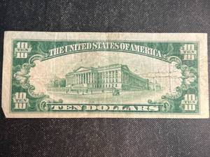 1934-A US $10 FEDERAL RESERVE NOTE GREEN SEAL