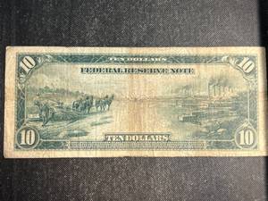 1913 US LARGE SIZE $10 FEDERAL RESERVE NOTE