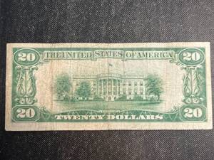 1928 US $20 GOLD CERTIFICATE YELLOW SEAL MID GRADE