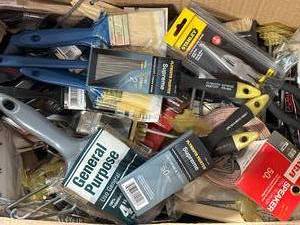 Box of Misc. Brushes & More