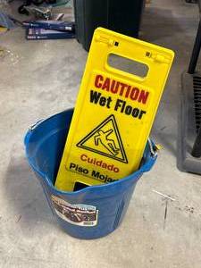Wet Floor Sign & Bucket