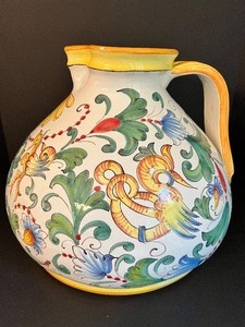 lot 63 image: Large ITALIAN Hand Painted Ceramic Pitcher