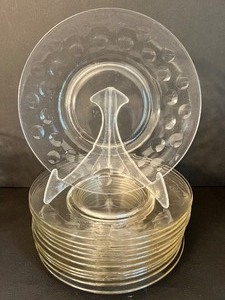 lot 66 image: Vintage Polka Dot Luncheon Plates and Glassware