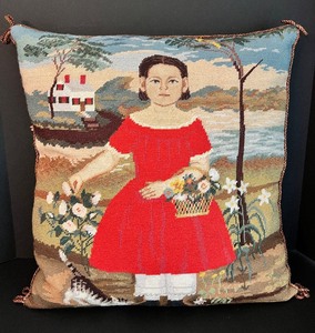 lot 71 image: KATHA DIDDLE NY Wool Needlepoint Pillow