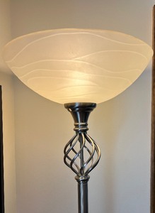 lot 18 image: Silver Tone Floor Lamp