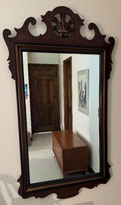 lot 38 image: Ornate Vintage Antique Wooden Mirror