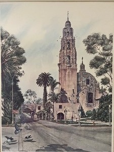 lot 41 image: JOHN YATO California Tower at Balboa Park - Signed