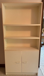 lot 46 image: White Shelving with Cabinet