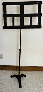 lot 48 image: Vintage Adjustable Sheet Music Stand with Cast Iron Base