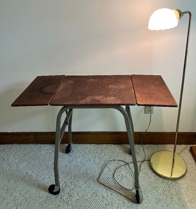 lot 49 image: Vintage Typewriter Desk and Shell Floor Lamp