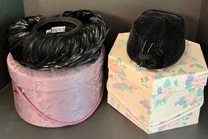 lot 55 image: Vintage Hats - Feather Marche Hats NY & Pillbox Hat