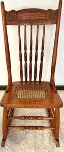 lot 112 image: Two Vintage Wooden Rocking Chairs