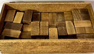 lot 115 image: Handcrafted Wooden Building Block Set With Box
