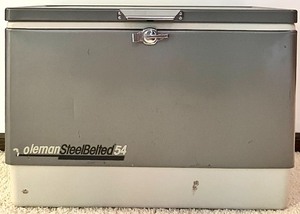 lot 90 image: COLEMAN Steel Belted 54 Cooler and THERMOS