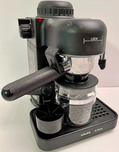 lot 88 image: Wake up and Smell the Coffee lot with Coffee  Espresso Machine, Grinder and Alarm Clock