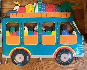 lot 145 image: Bright And Colorful Lot of Folk Art Painted pieces and Framed Artwork