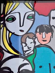 lot 148 image: IKEA Fabric Faces Hanging Framed Artwork