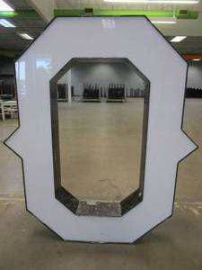 lot 116 image: Lighted Letter O Outdoor Signage, Transformer Not Included. Approximate Dimensions 35 x 5.25 x 42.5 Tall - USED FOR RETAIL BRAND MN HOME OUTLET.
