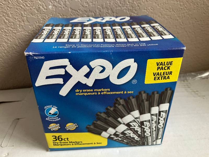 Expo Chisel Tip, Black 36 ct. - The School Box Inc