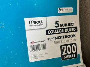 Mead 5-Subject Notebooks