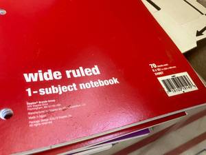 College and Wide Ruled Notebooks