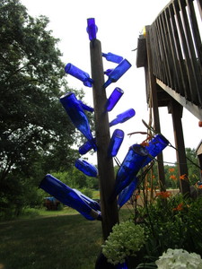 Bottle Tree - Cobalt Bottles