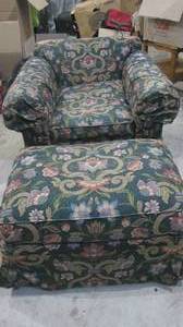 Wide Oversized Floral Print Chair