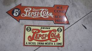 2 Tin Pepsi Signs
