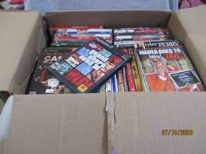 Box full of DVDs