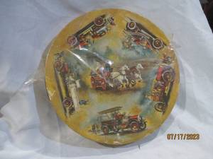 Collectors Plate of Antique Fire Engines