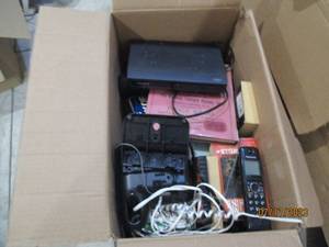 Box of assorted electronics
