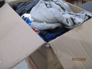 Box of assorted clothing, great for resale