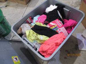 Box of assorted clothing, great for resale