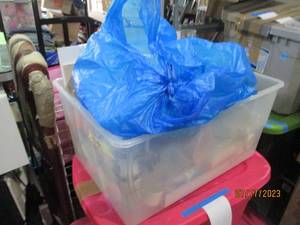 Tote of disposable patio  party goods